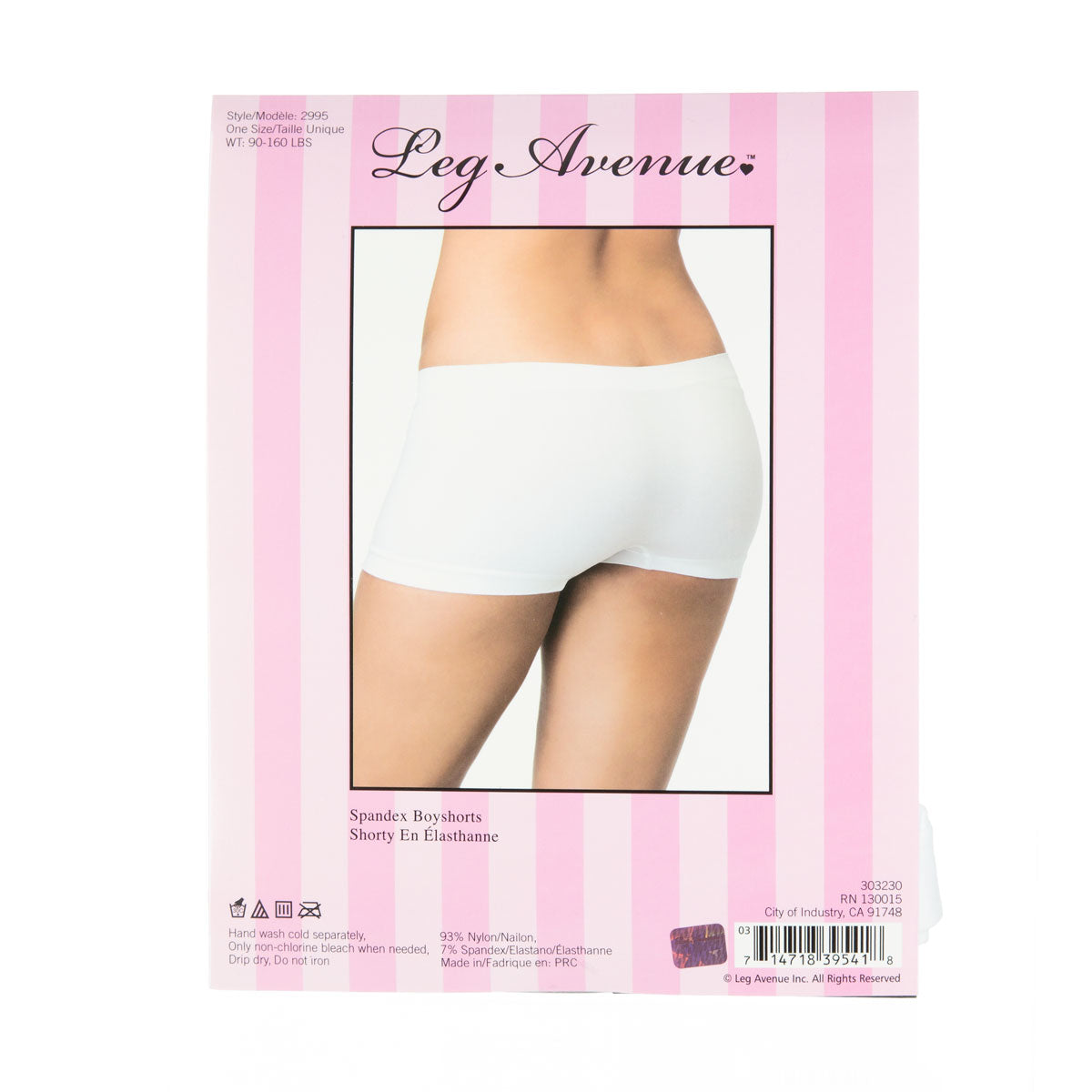 Leg Avenue Spandex Boyshorts - White