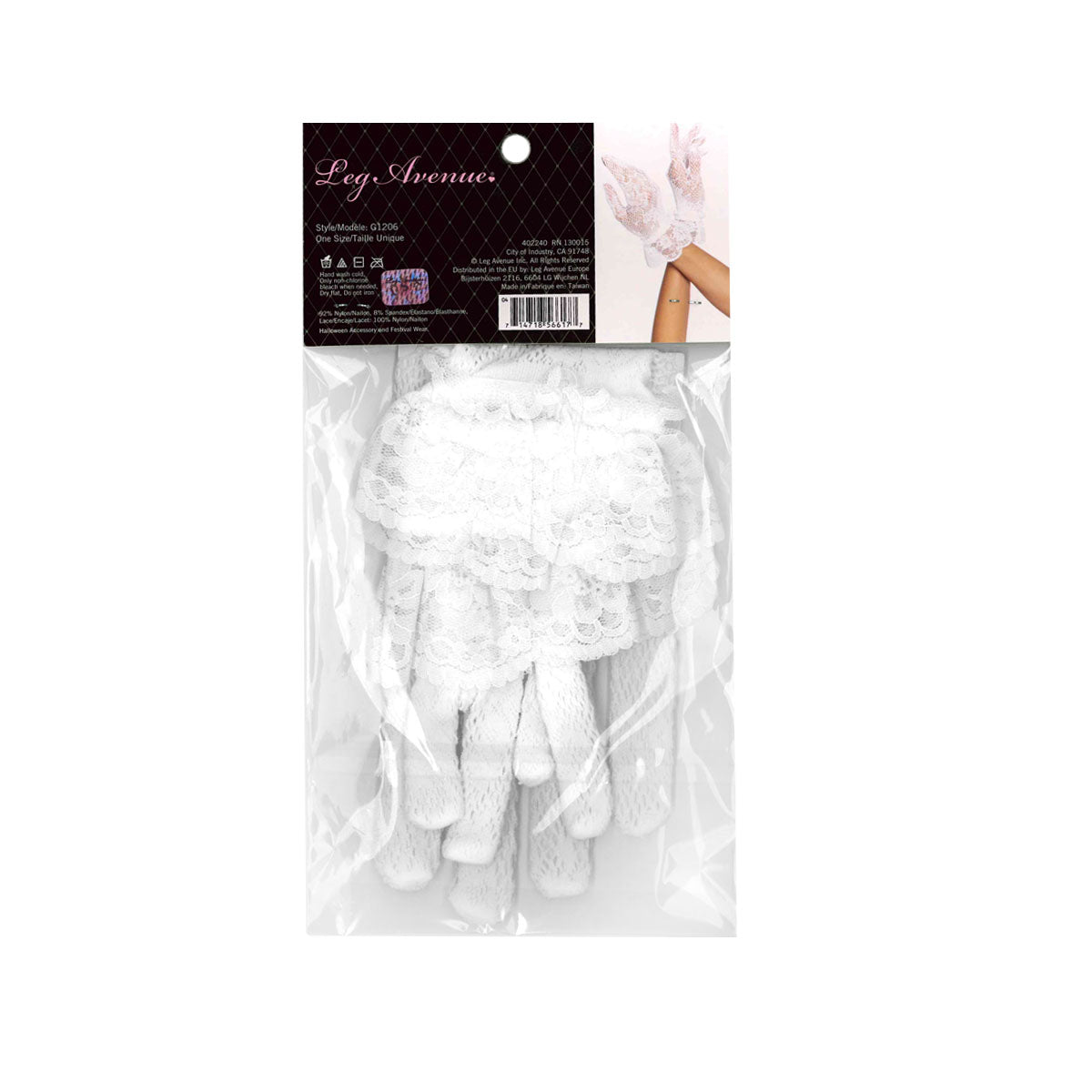 Leg Avenue® - Floral Stretch Lace Gloves – White – OS
