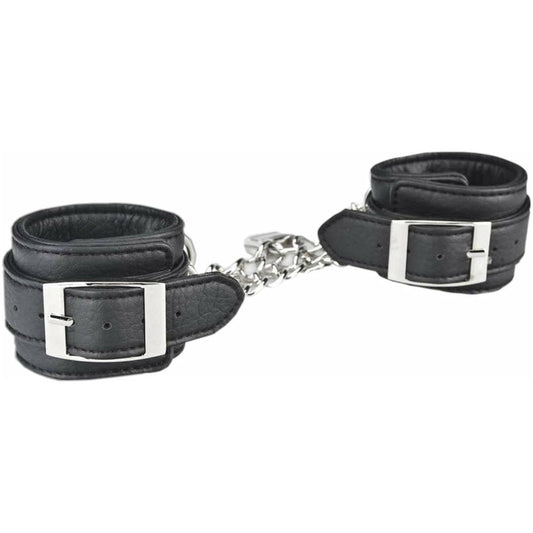 Lux Fetish Unisex Leatherette Cuffs - Black