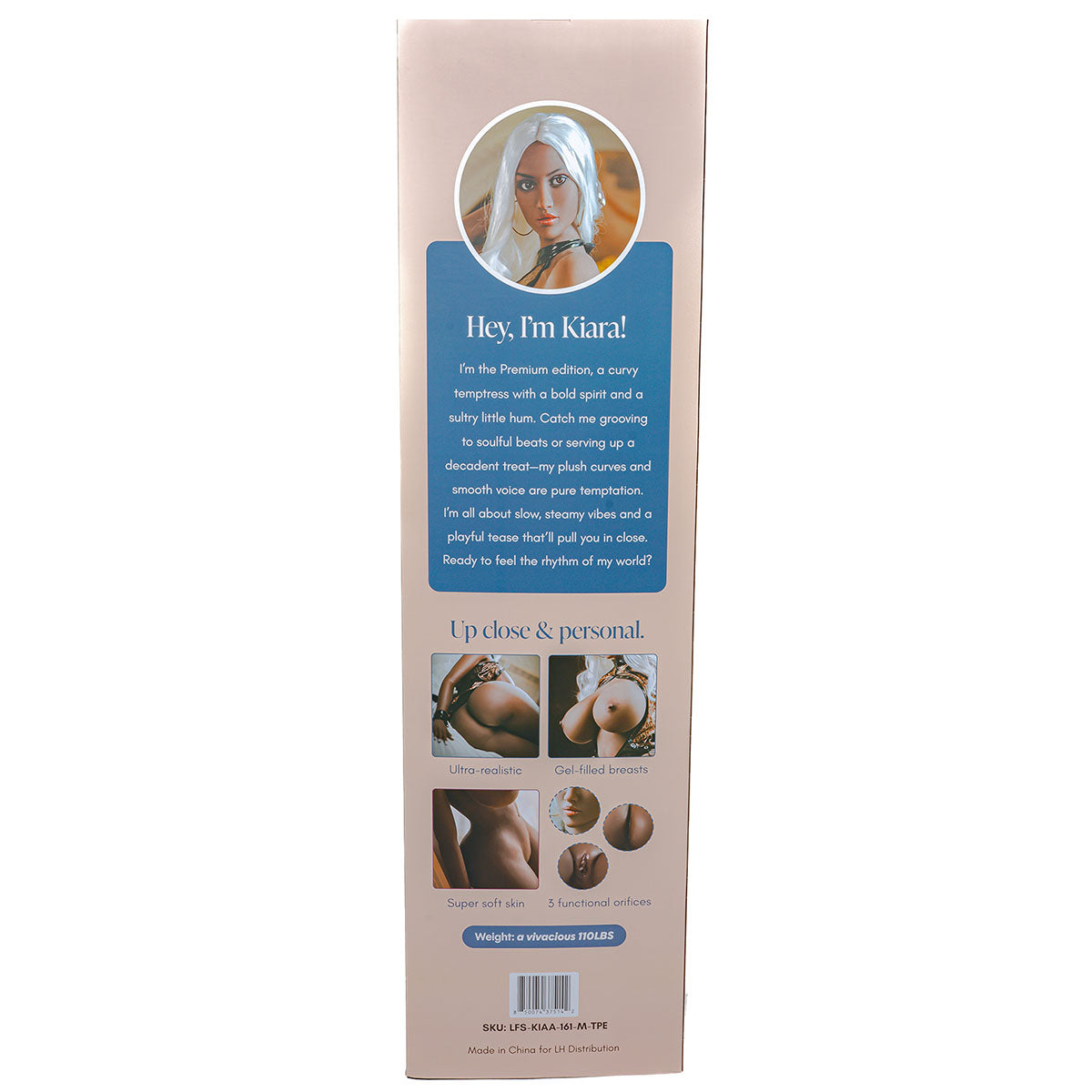 Hornie Sensiskin Love Doll Kiara 5ft 3in. Chocolate with White Hair