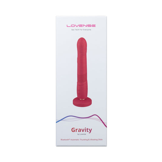 LOVENSE - Gravity Bluetooth® Automatic Thrusting & Vibrating Dildo - Red
