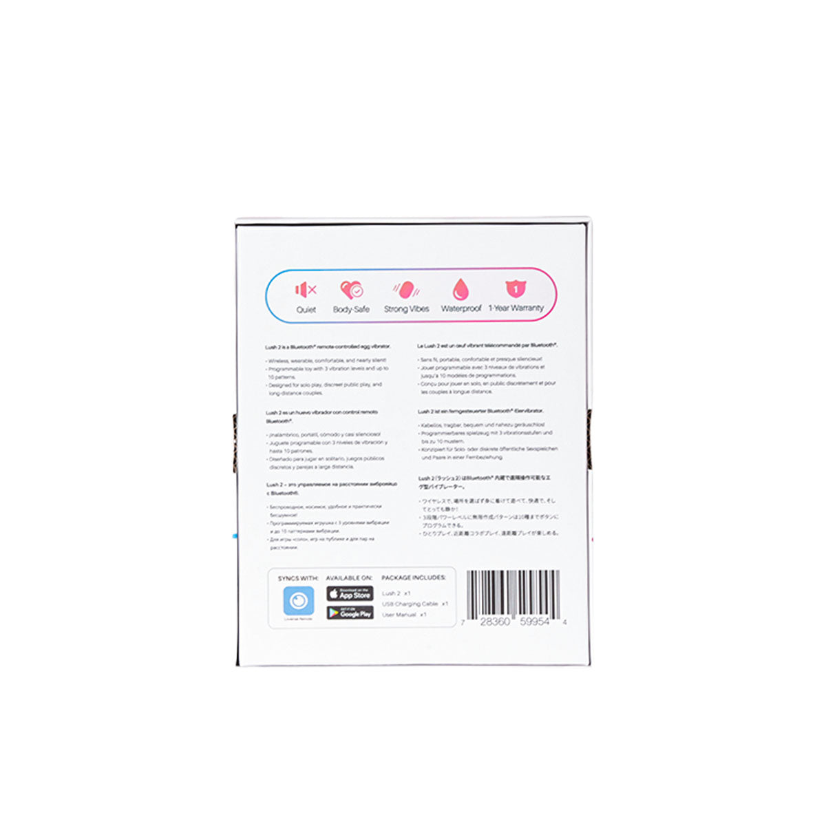 Lovense Lush 2 – Bluetooth Wearable Vibrating Egg – Pink