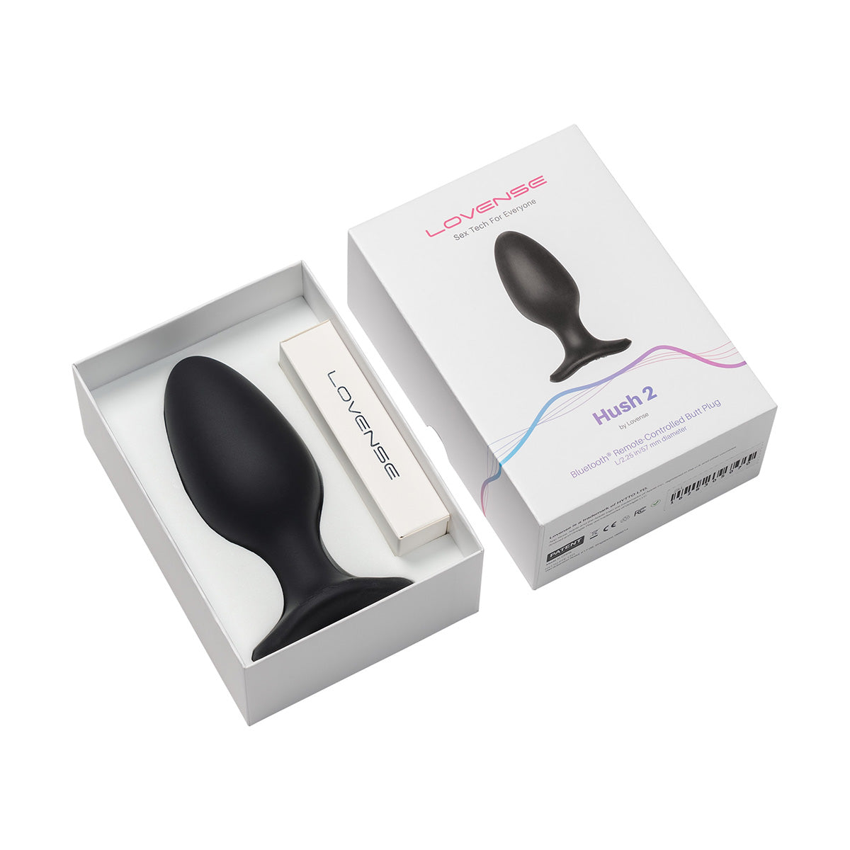 LOVENSE - Hush 2 Vibrating Remote-Controlled Plug - 2.25" - Black