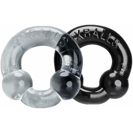 Oxballs Ultraballs Cockring - 2 Pack - Black/Clear