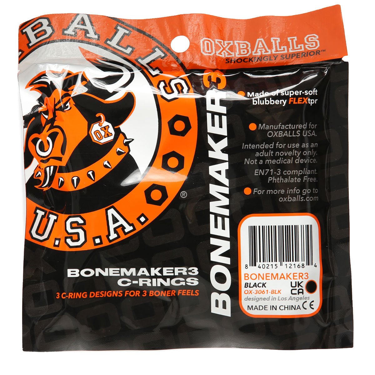 Oxballs - Bonemaker 3-Pack C-Rings - Black