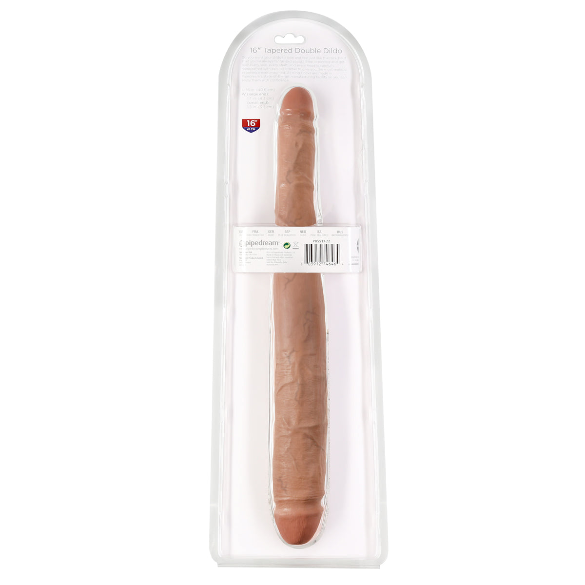 Pipedream - King Cock® - 16” Tapered Double Dildo – Beige