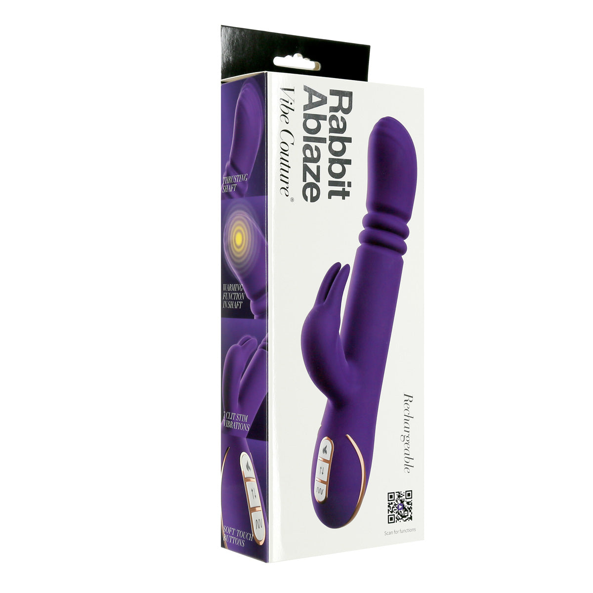 Vibe Couture® - Rabbit Ablaze Rechargeable Thrusting Vibrator – Purple