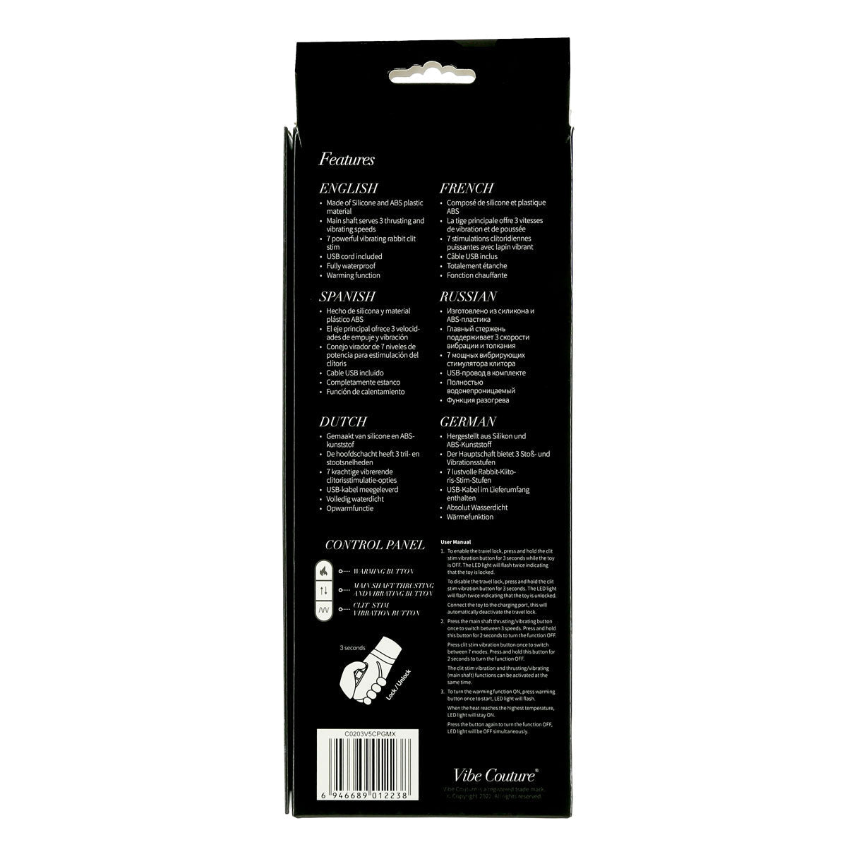 Vibe Couture® - Rabbit Ablaze Rechargeable Thrusting Vibrator – Purple