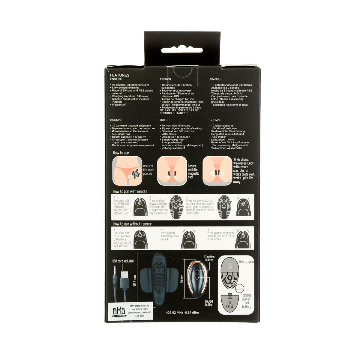 Seven Creations – Secret Vibe - Rechargeable Panty Vibrator - Black