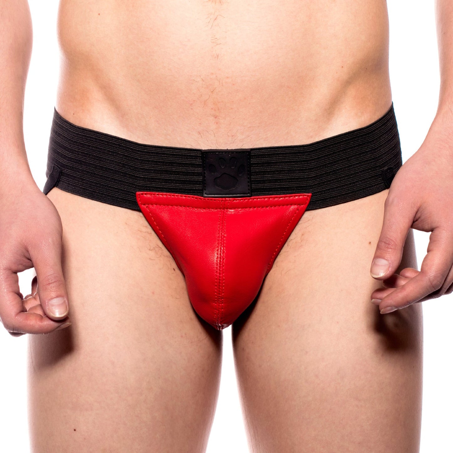 Prowler RED – Leather Pouch Jock – Red - Extra Large