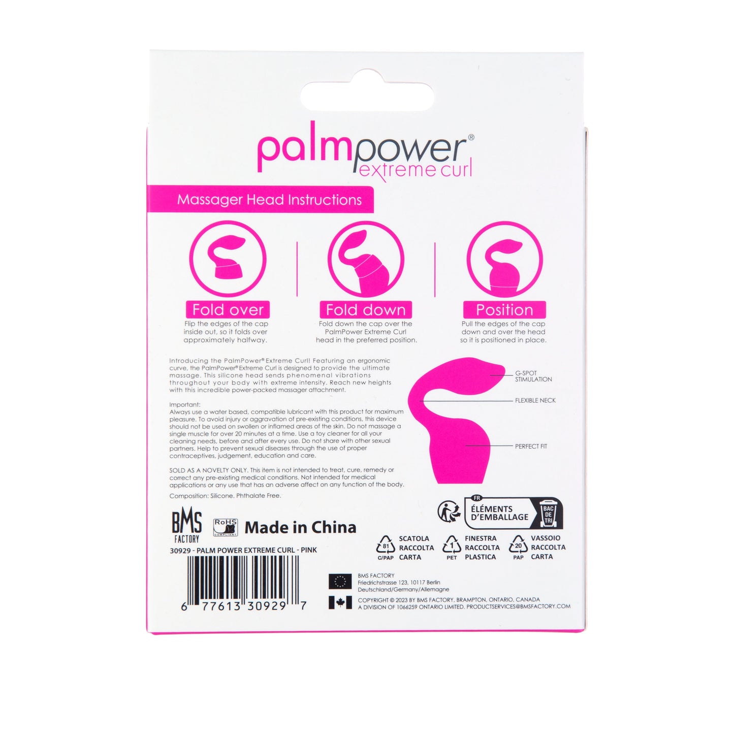 PalmPower Extreme Curl – Silicone Massage Head – Pink (For Use with PalmPower Extreme)