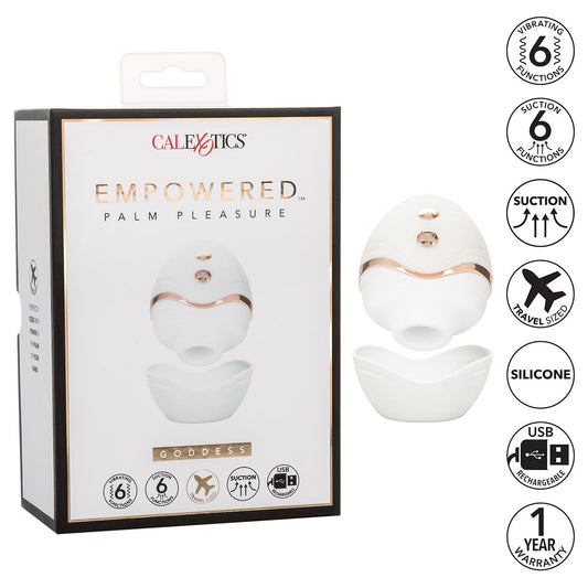 CalExotics® Empowered Palm Pleasure Goddess – Suction Vibrator – White