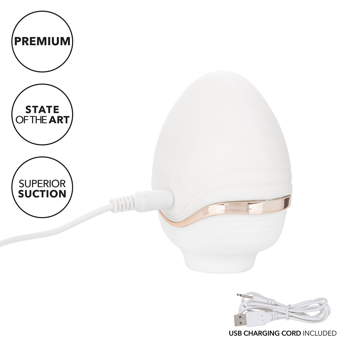 CalExotics® Empowered Palm Pleasure Goddess – Suction Vibrator – White