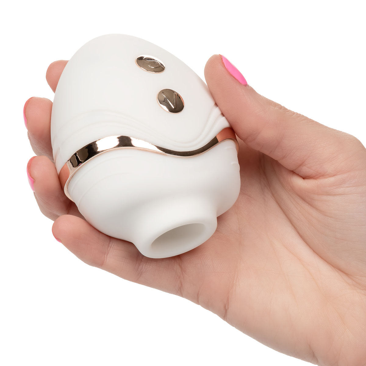 CalExotics® Empowered Palm Pleasure Goddess – Suction Vibrator – White