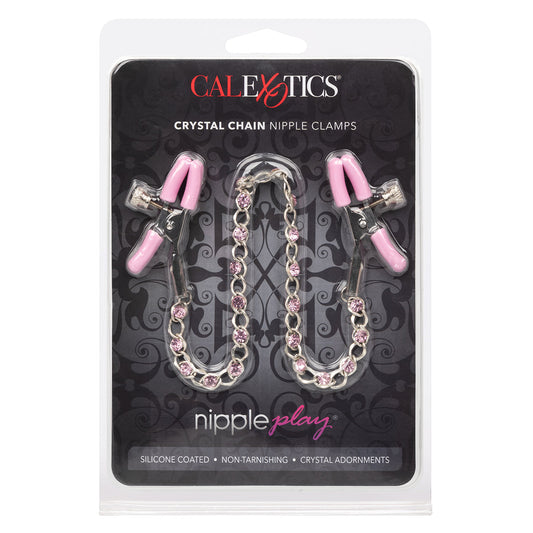 CalExotics® - Nipple Play Crystal Chain Clamps - Pink