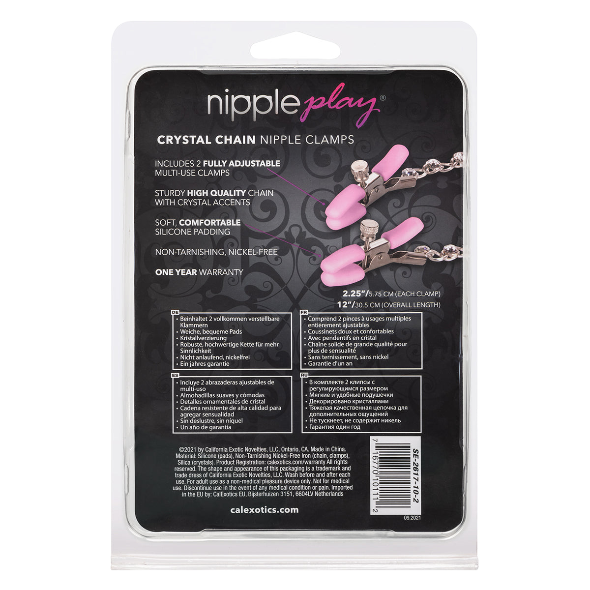 CalExotics® - Nipple Play Crystal Chain Clamps - Pink