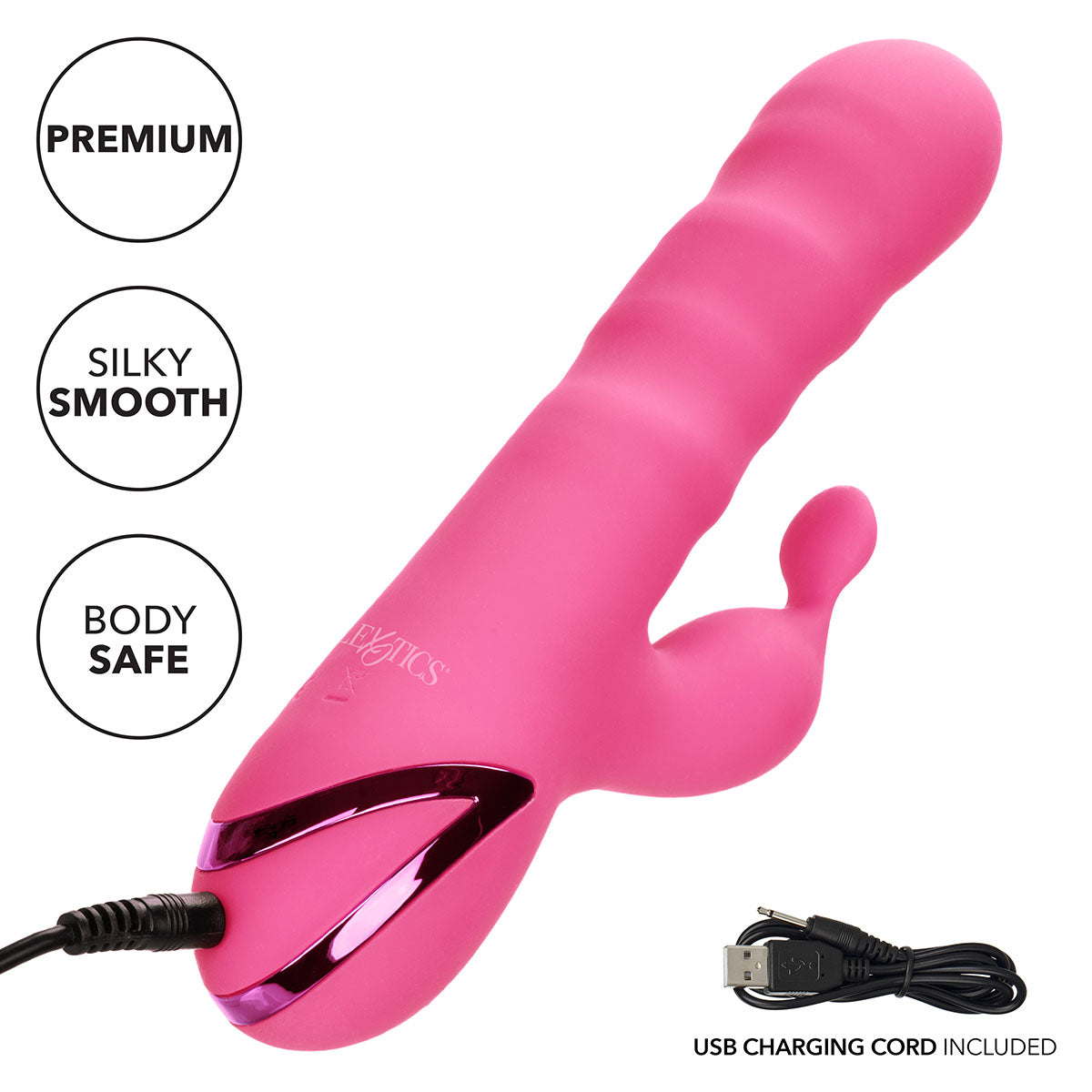 CalExotics® California Dreaming – Santa Barbara Surfer Dual Vibrator – Pink