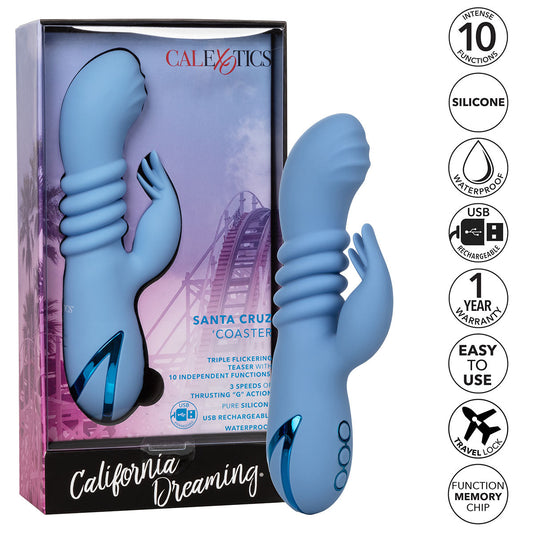 CalExotics® California Dreaming – Santa Cruz Coaster Dual Vibrator – Blue