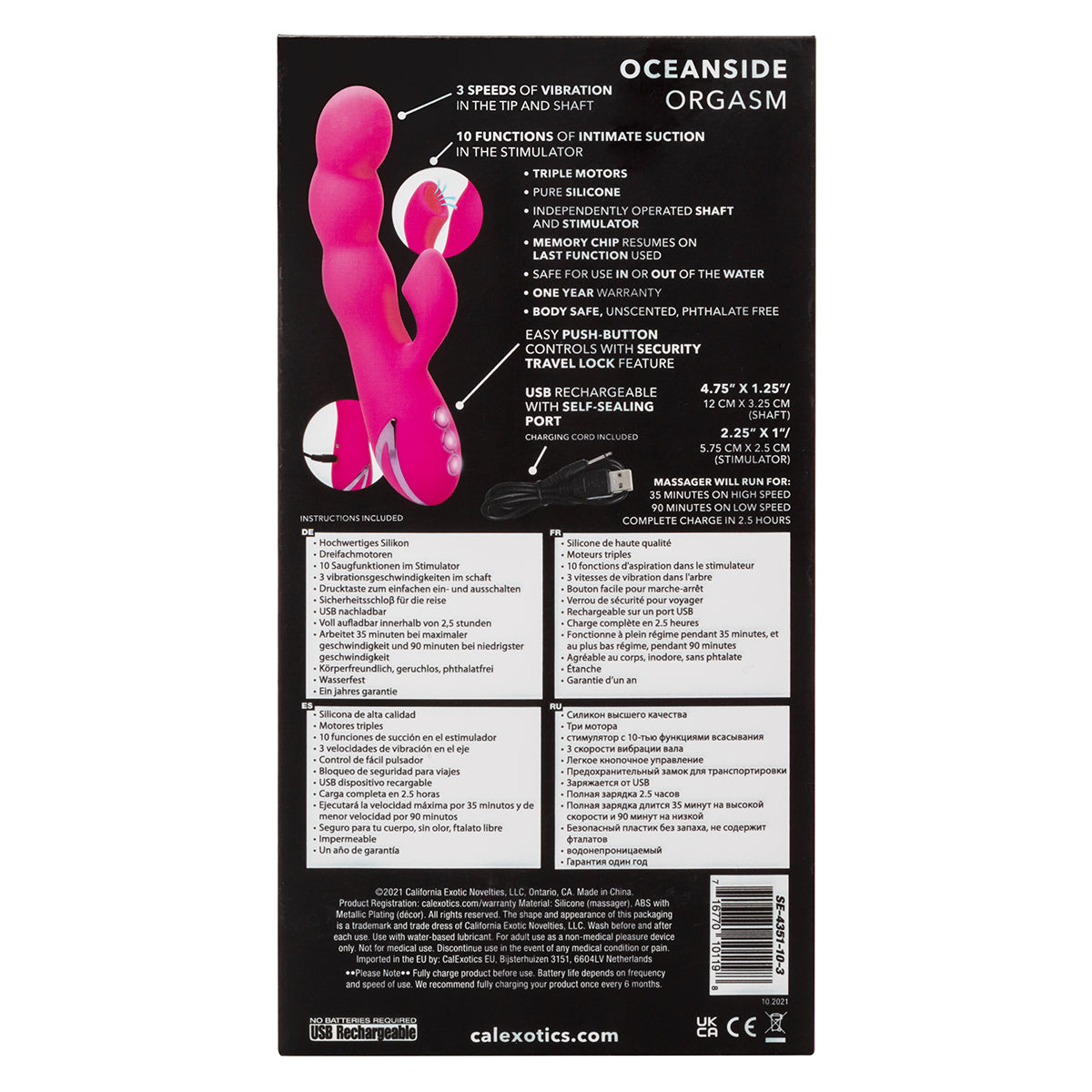 CalExotics® - California Dreaming Oceanside Orgasm Dual Vibrator – Fuschia