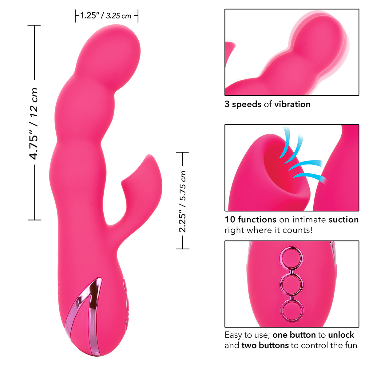 CalExotics® - California Dreaming Oceanside Orgasm Dual Vibrator – Fuschia