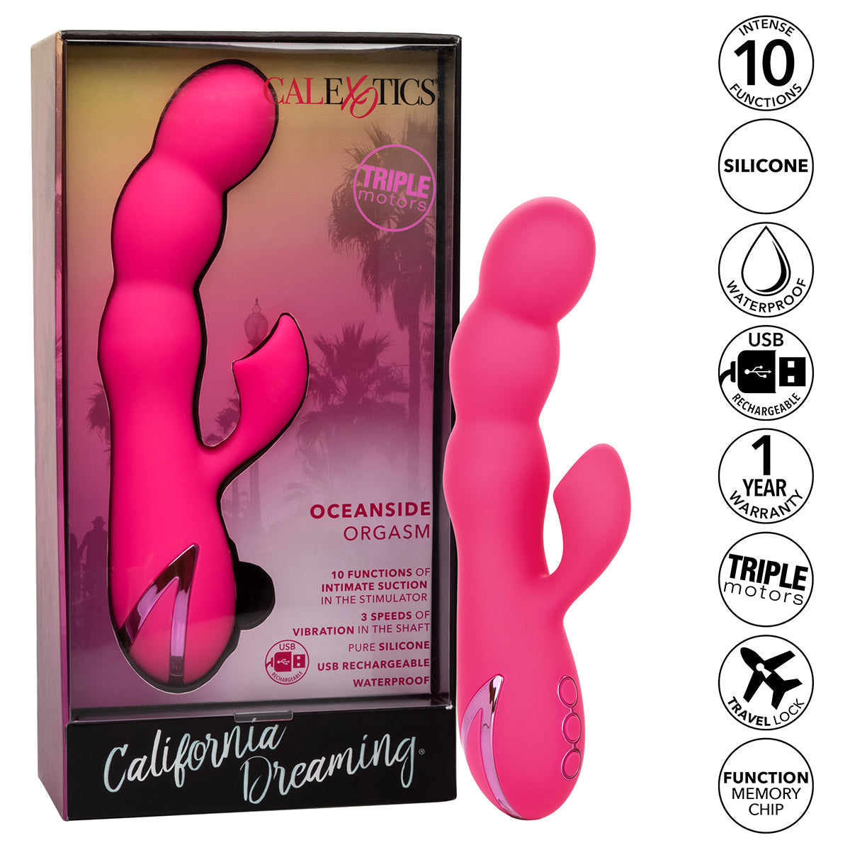 CalExotics® - California Dreaming Oceanside Orgasm Dual Vibrator – Fuschia