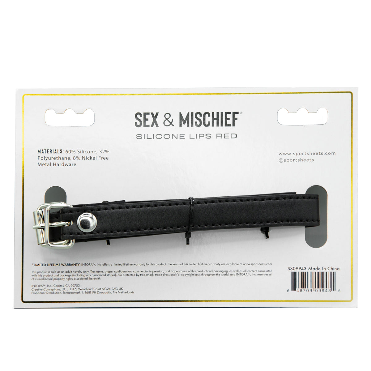 Sportsheets Sex & Mischief - Silicone Lips Bondage Gag-Red