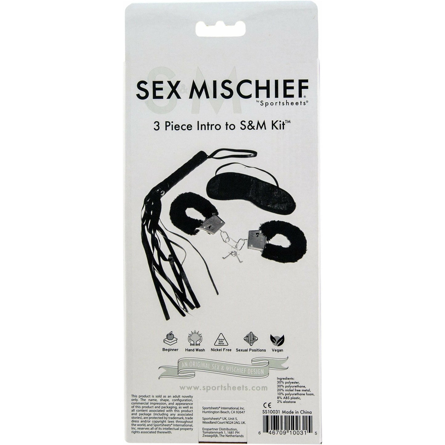 Sportsheets Sex & Mischief – 3 Piece S&M Intro Kit – Black
