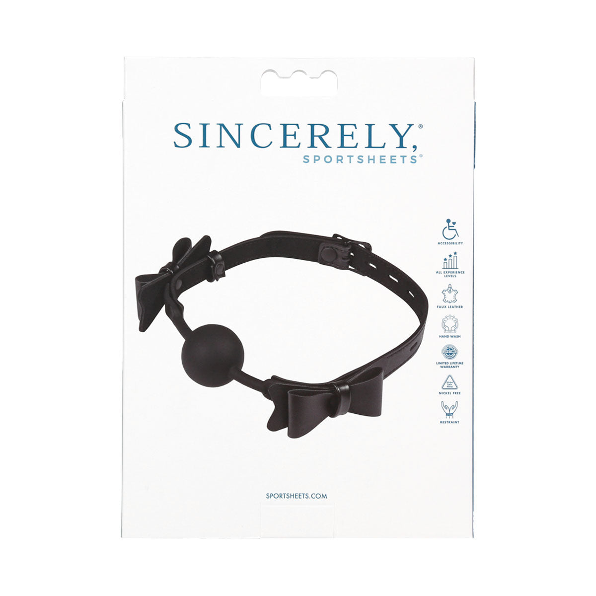 Sportsheets - Sincerely - Bow Tie Ball Gag - Black
