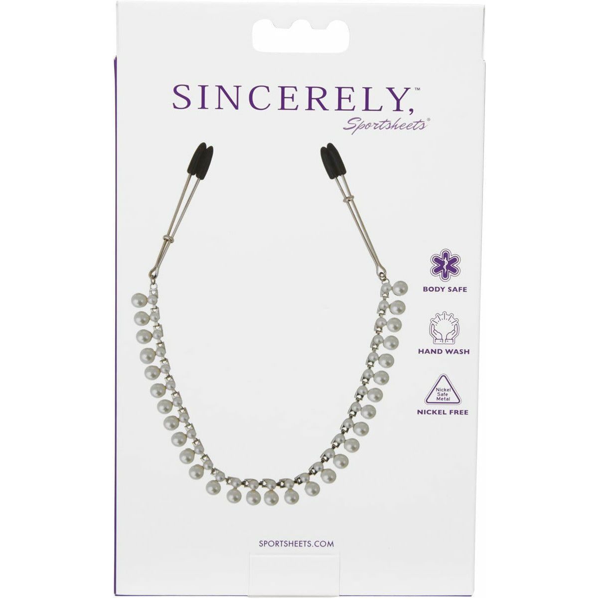 Sportsheets Sincerely - Pearl Chain Tweezer Nipple Clips