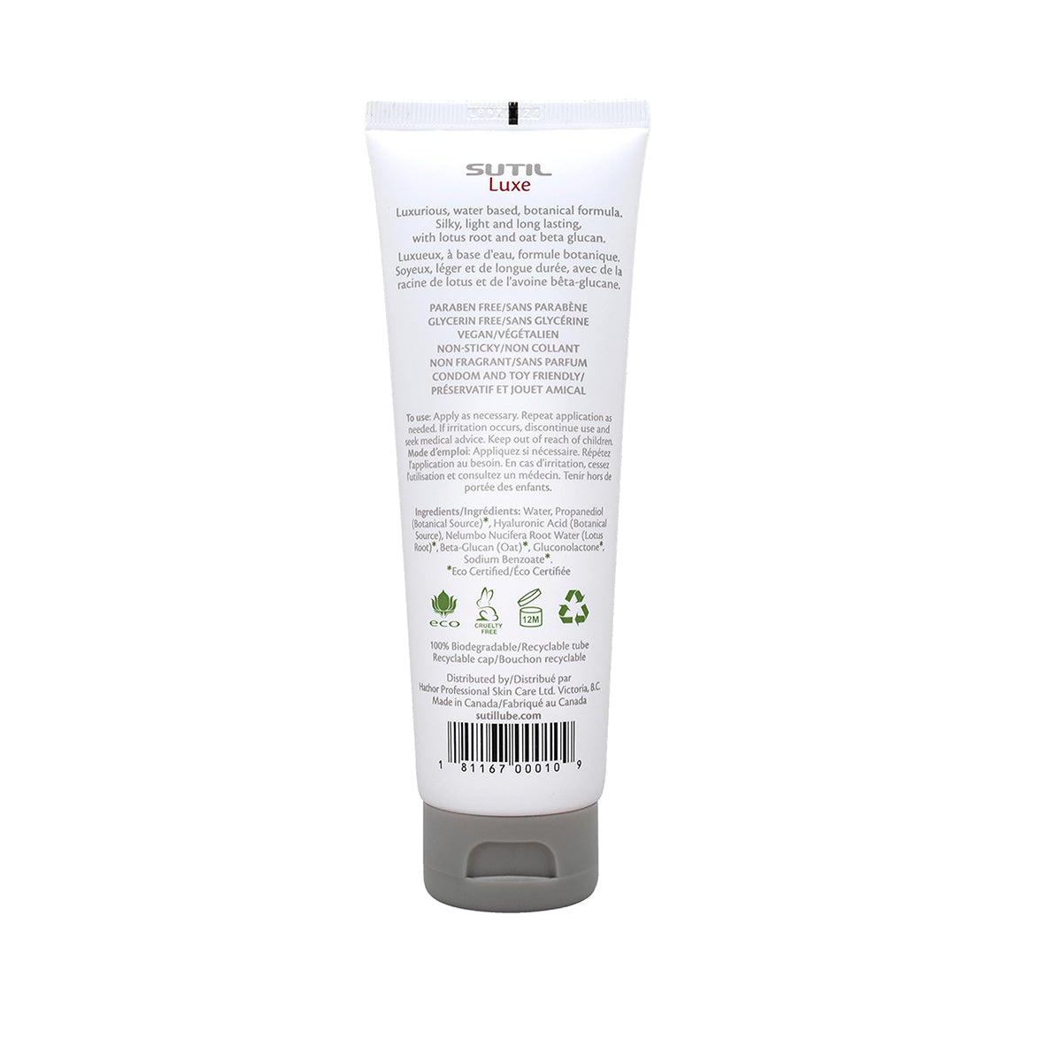 SUTIL Luxe Water-Based Personal Lubricant – 2/4/8 oz.