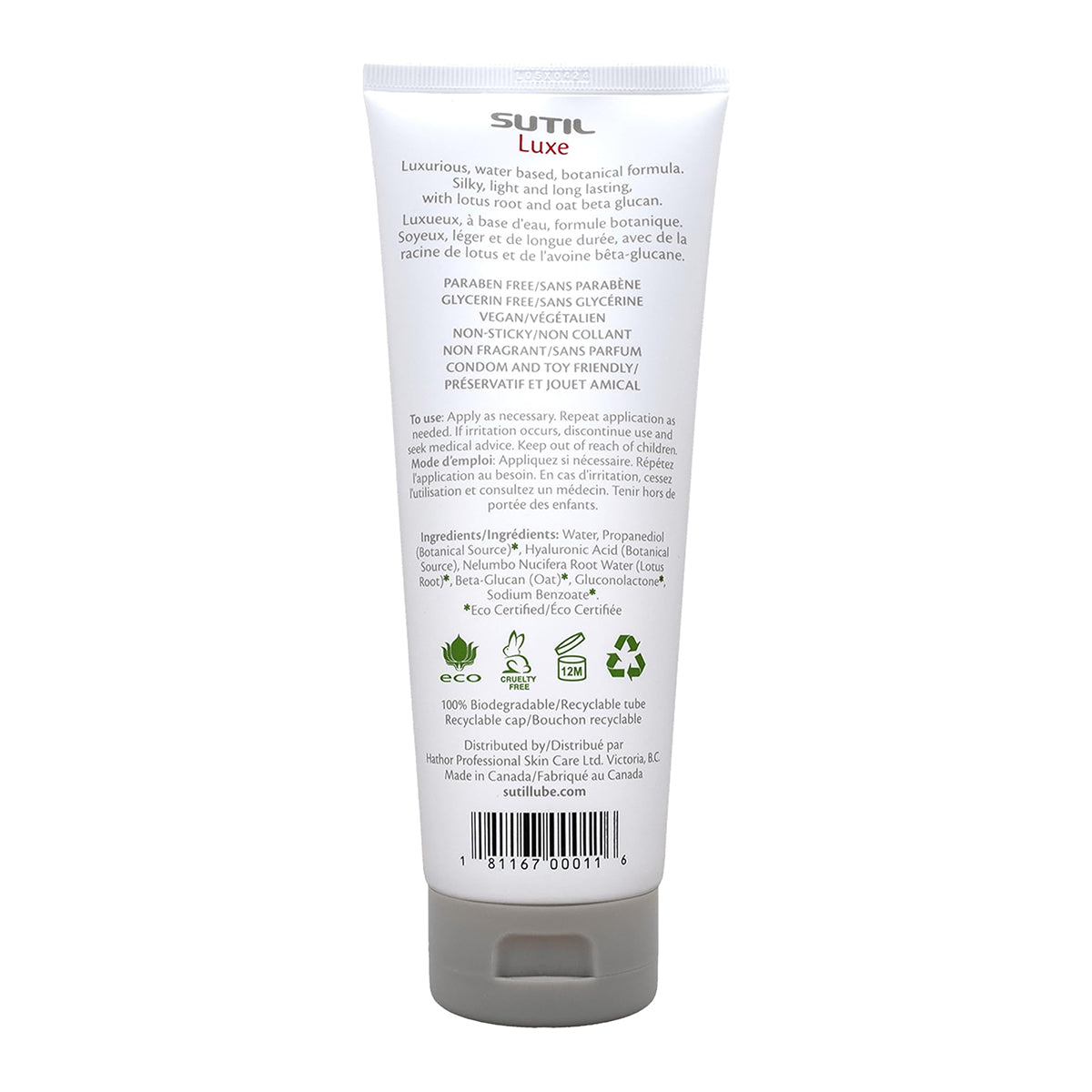 SUTIL Luxe Water-Based Personal Lubricant – 2/4/8 oz.