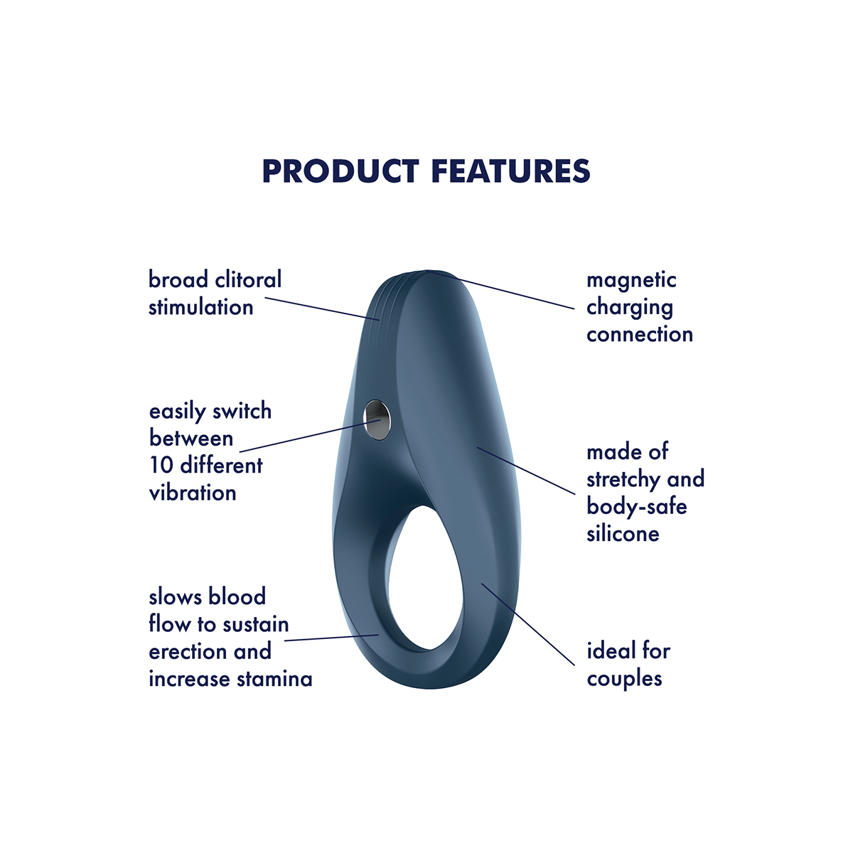 Satisfyer Rocket Ring – Vibrating Cock Ring – Blue