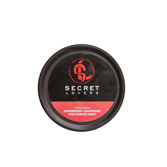 Secret Lovers Triple Rich Massage Oil Candles - Strawberry Champagne