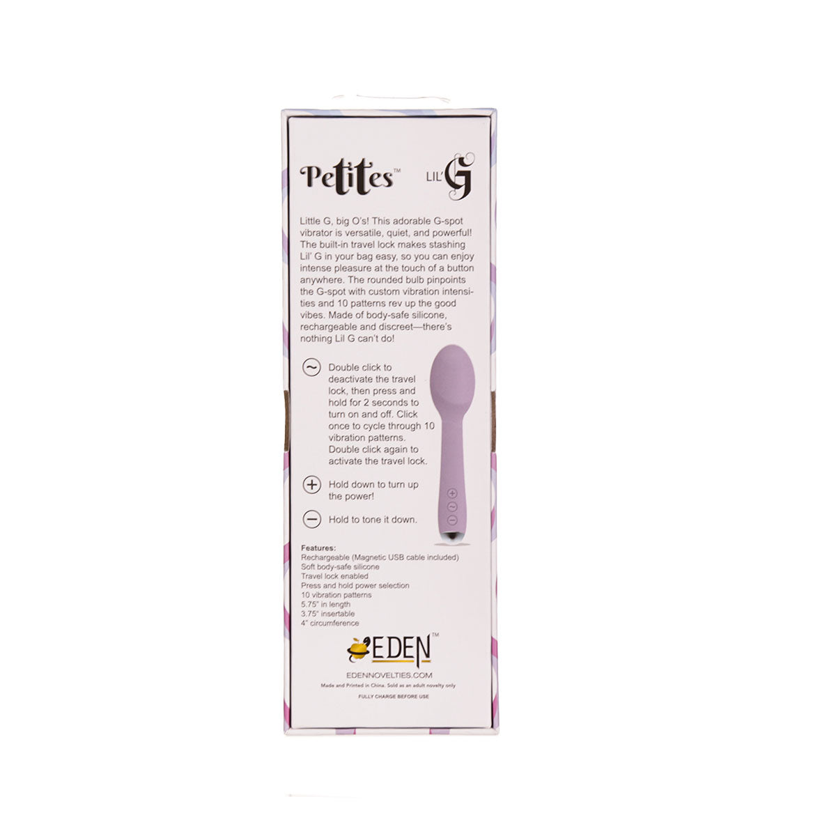 Eden Novelties Petites Lil G Vibrator - Purple