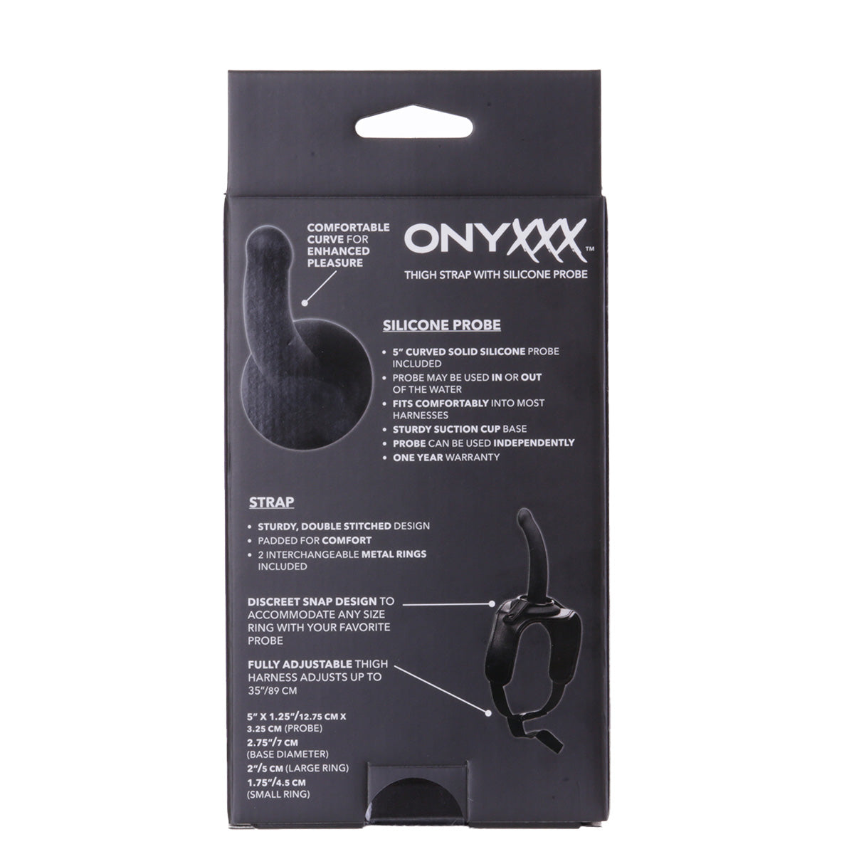 CalExotics® Onyxxx Thigh Strap with Silicone Probe – Black