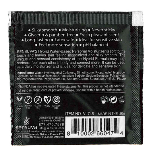 Sensuva - Hybrid Formula Personal Moisturizer - Cotton Candy - Foil 6ml/0.20 fl oz.