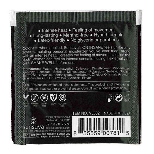 Sensuva - Ultra-Stimulating ON INSANE - Butter Rum - Foil 6ml/0.20 fl oz.