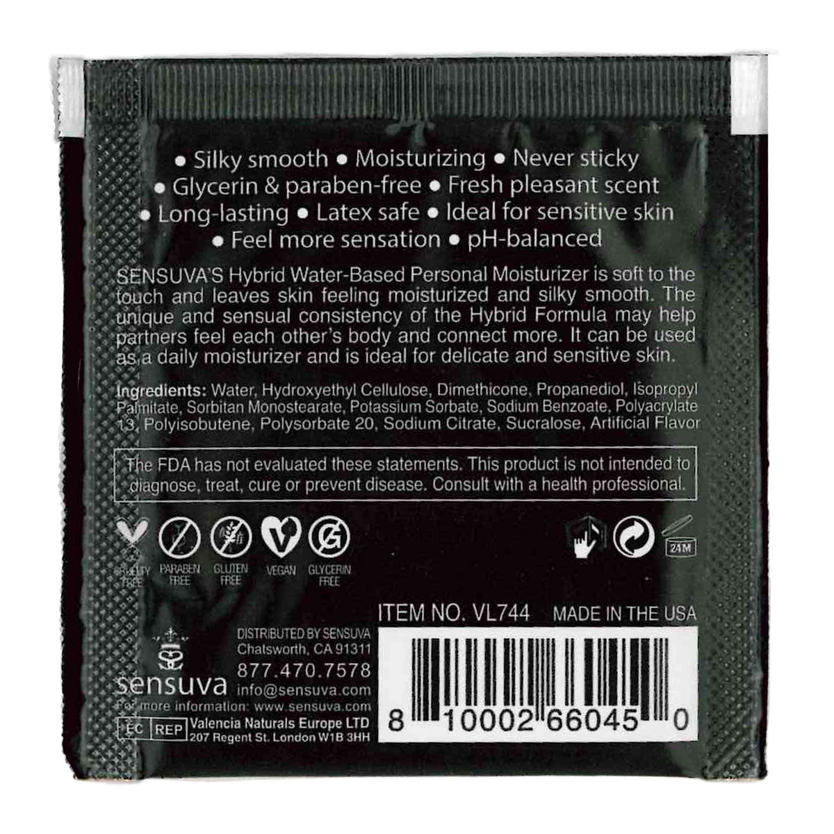 Sensuva – Hybrid Formula Personal Moisturizer - Caramel Apple - Foil 6ml/0.20 fl oz.