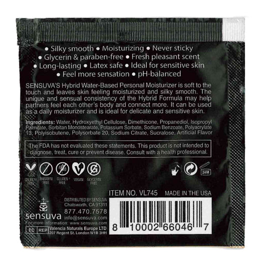 Sensuva - Hybrid Formula Personal Moisturizer - Strawberry - Foil 6ml/0.20 fl oz.