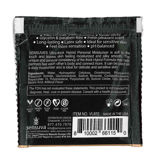 Sensuva - Ultra-Thick Hybrid Formula Personal Moisturizer - Blueberry Muffin - Foil 6ml/0.20 fl oz.