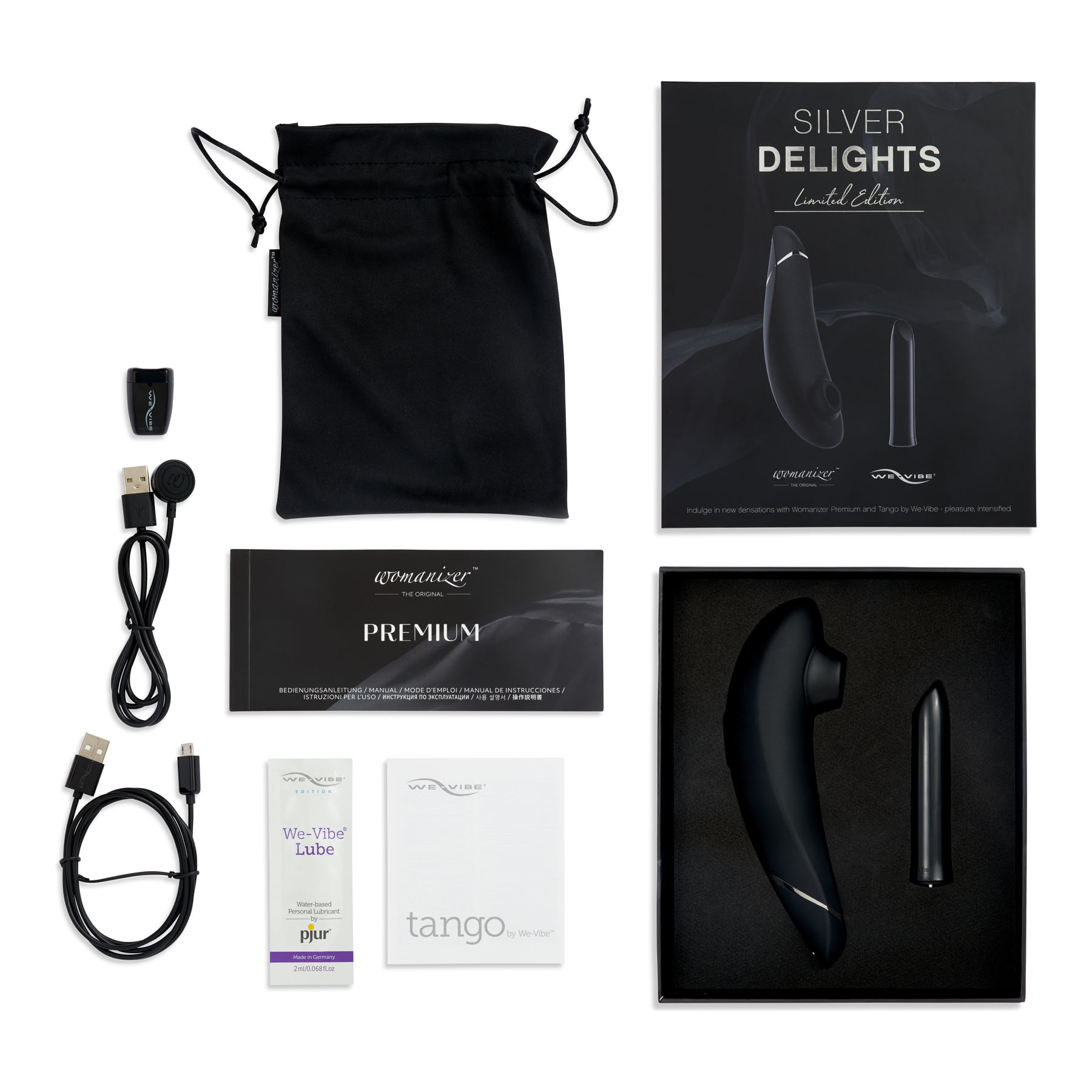 Womanizer & We-Vibe – Silver Delights – Limited Edition Gift Set – Black