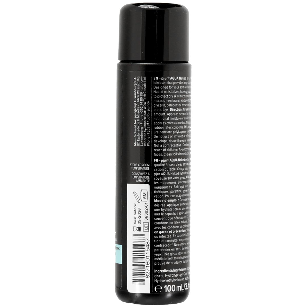 Pjur® Aqua - Naked Water Based Personal Lubricant – 100 mL / 3.4 fl. oz