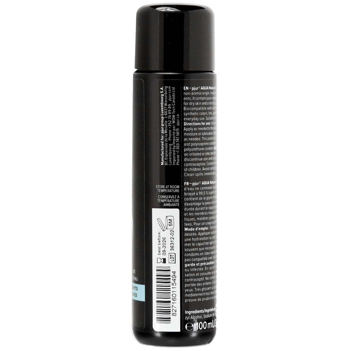 Pjur® Aqua - Natural Water Based Personal Lubricant – 100 mL / 3.4 fl. oz