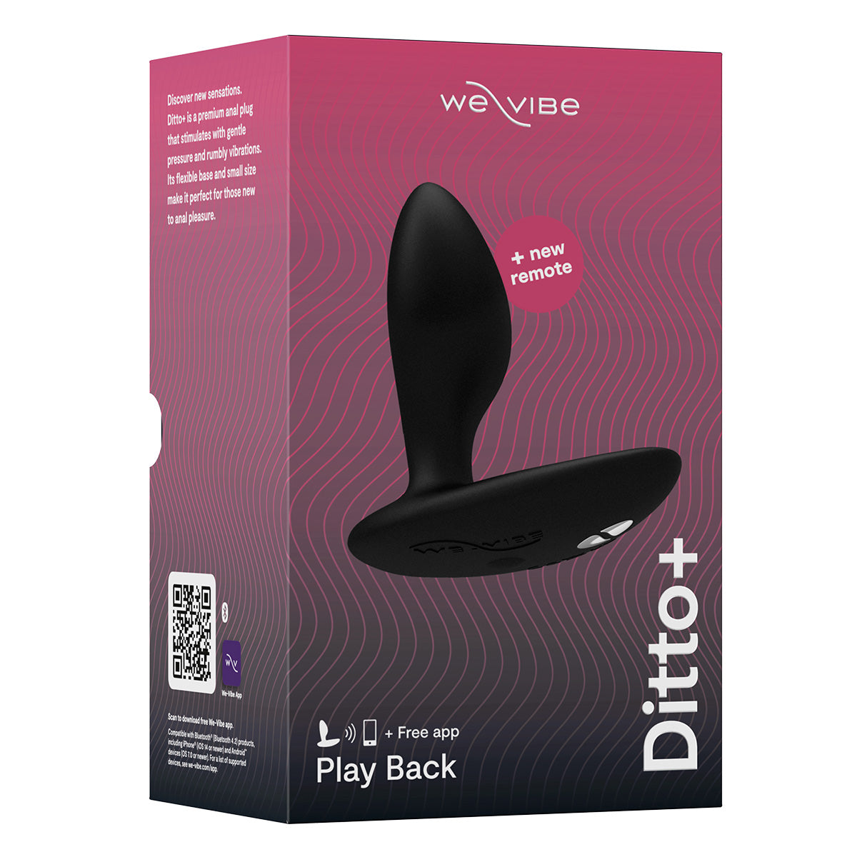 We-Vibe® - Ditto+ - Vibrating Anal Plug with Remote - Satin Black