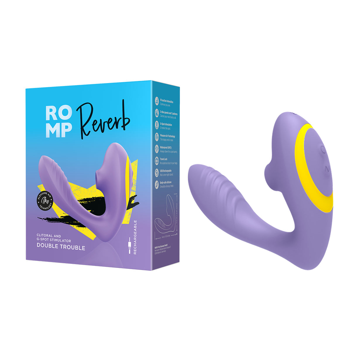ROMP - Reverb - Double Trouble -  Clitoral And G-Spot Stimulator – Purple