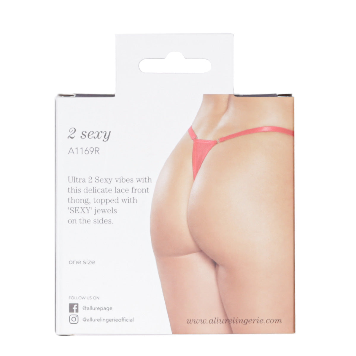 Allure 2 Sexy Thong – Red – One Size Fits Most