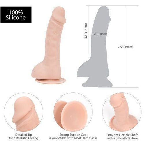 Addiction Brad 7.5" Dildo With Balls Includes Bullet