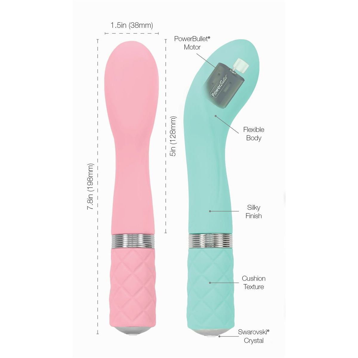 Pure Love®- G-Spot Vibrator With Swarovski® Crystal – Teal