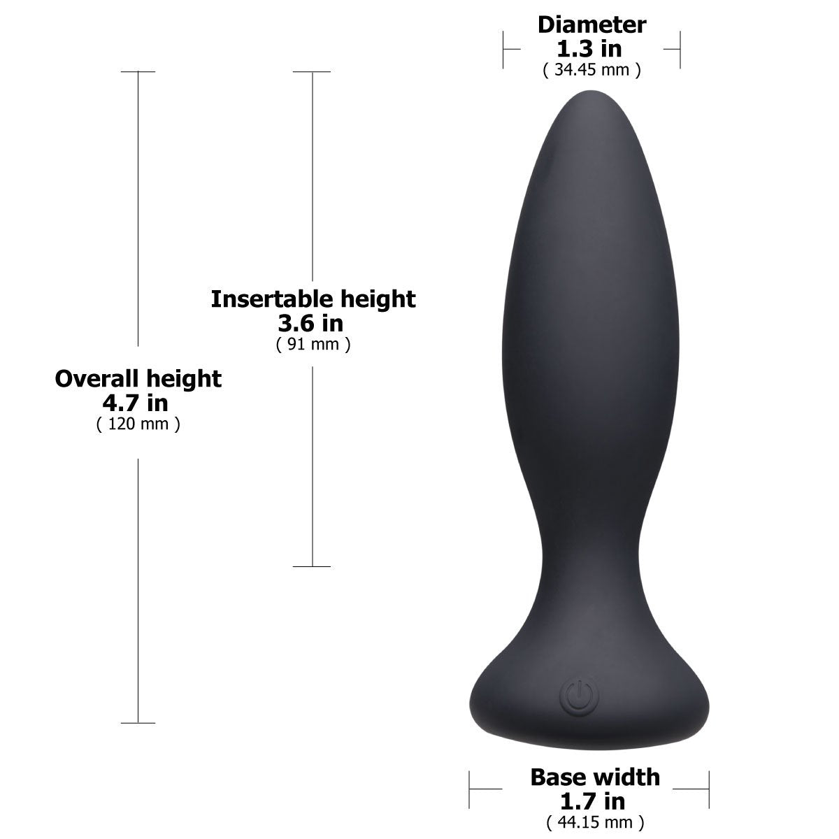 Doc Johnson A Play Beginner VIBE – Silicone Vibrating Butt Plug with Remote – Black