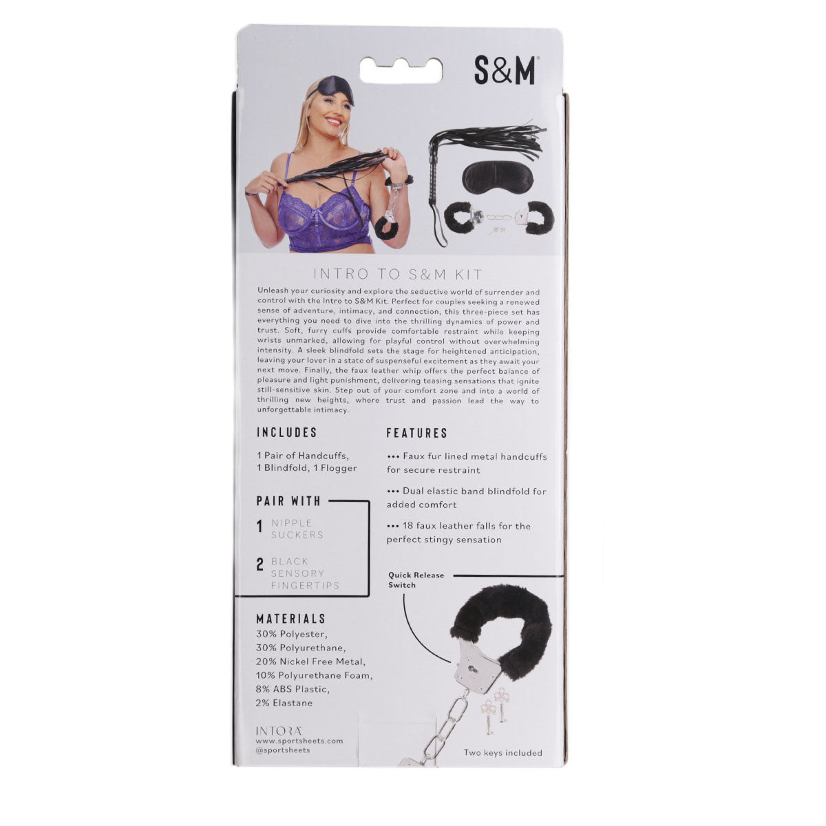Sportsheets Sex & Mischief – 3 Piece S&M Intro Kit – Black